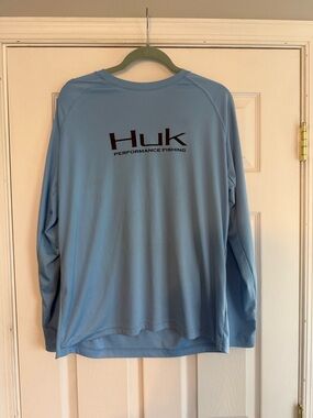 Huk Light Blue Long-Sleeve Performance Fishing Shirt